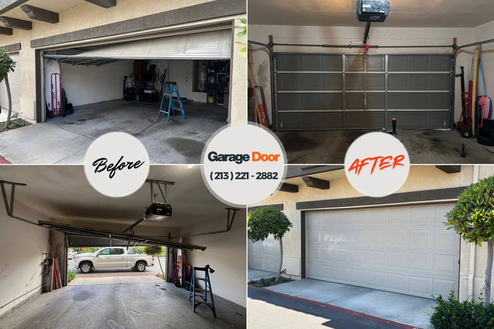 Before and after: garage door repair North Yelm, WA